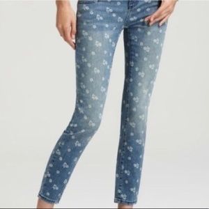 Free People Floral Skinny Ankle Jeans Size 23